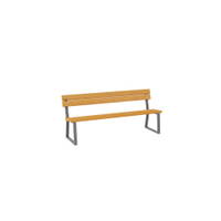 Sitzbank mit Stahlprofil, mit Rückenlehne, grau - NV50157Z A b 26