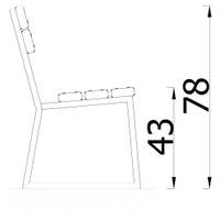 Sitzbank mit Stahlprofil, mit Rückenlehne, grau - NV50157Z A x 26
