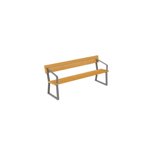 NV50158Z-A_a_26 Sitzbank mit Stahlprofil, mit Armlehne, grau - NV50158Z A a 26
