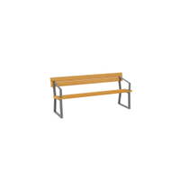 Sitzbank mit Stahlprofil, mit Armlehne, grau - NV50158Z A b 26