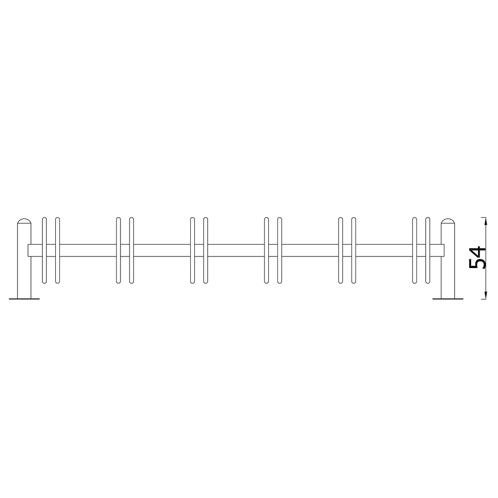 Fahrradständer 6er, grau - NV5404Z A x 26
