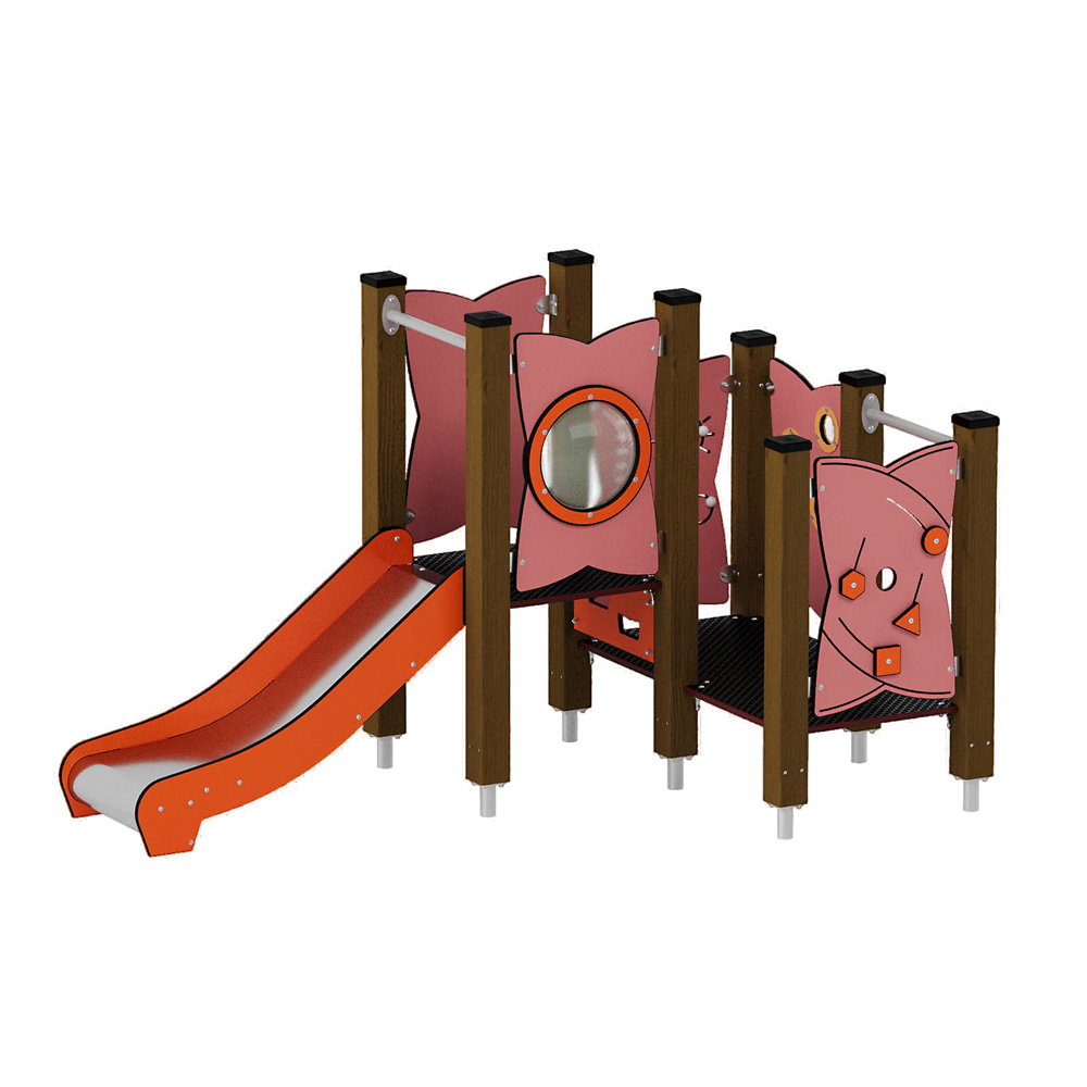 Kleinkind-Spielturm mit Rutsche und Spielwänden – Urbi H Set 3 - NV60003EPZ A b 25