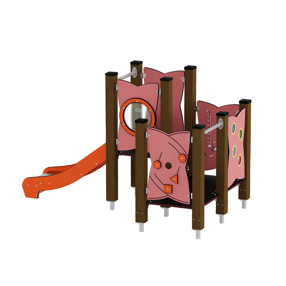 Kleinkind-Spielturm mit Rutsche und Spielwänden – Urbi H Set 3 - NV60003EPZ A c 25