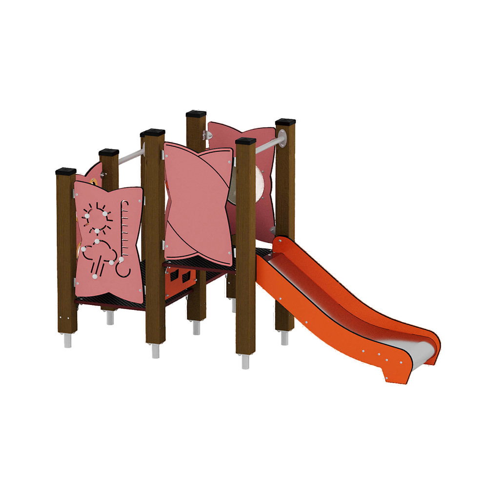 Kleinkind-Spielturm mit Rutsche und Spielwänden – Urbi H Set 3 - NV60003EPZ A f 25