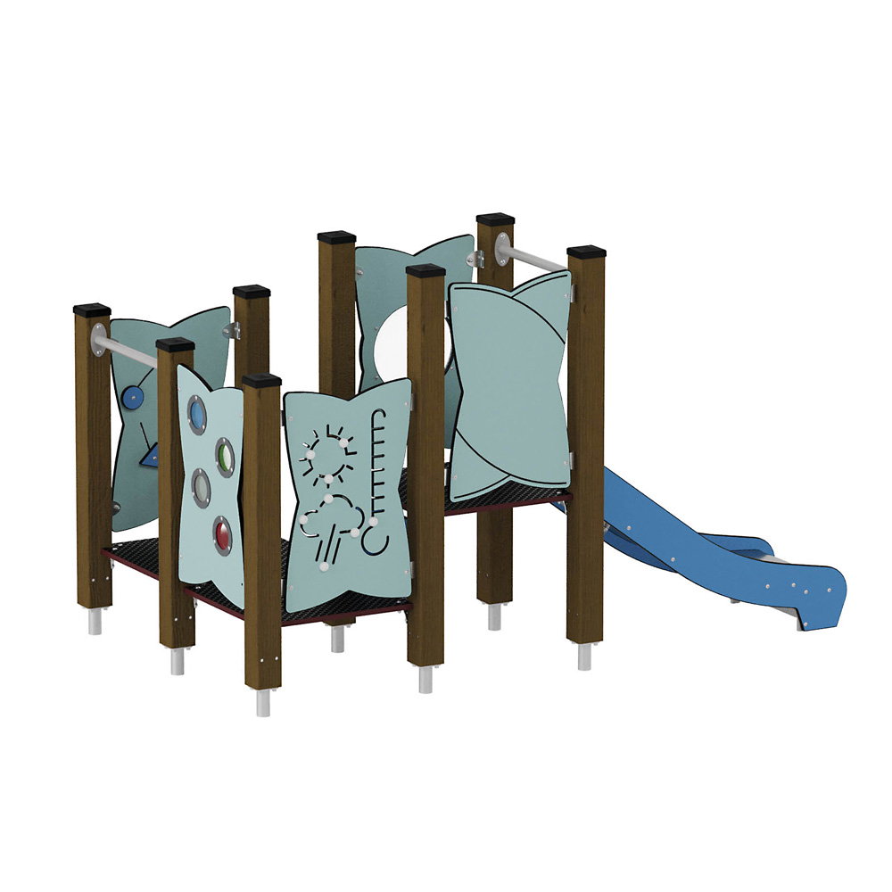 Kleinkind-Spielturm mit Rutsche und Spielwänden – Urbi H Set 3 - NV60003EPZ B e 25