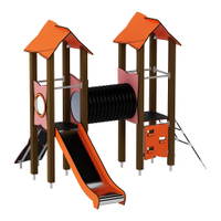 Doppel-Spielturm mit Tunnel, Kletterwand und Rutsche - Urbi H Set 4 – Bild 24
