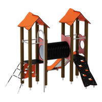 Doppel-Spielturm mit Tunnel, Kletterwand und Rutsche - Urbi H Set 4 – Bild 21