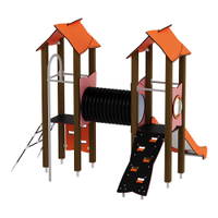 Doppel-Spielturm mit Tunnel, Kletterwand und Rutsche - Urbi H Set 4 – Bild 20