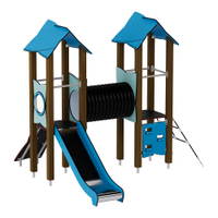 Doppel-Spielturm mit Tunnel, Kletterwand und Rutsche - Urbi H Set 4 – Bild 17