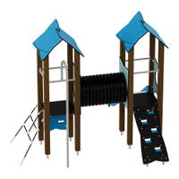 Doppel-Spielturm mit Tunnel, Kletterwand und Rutsche - Urbi H Set 4 – Bild 15