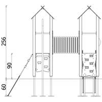 Doppel-Spielturm mit Tunnel, Kletterwand und Rutsche - Urbi H Set 4 – Bild 12