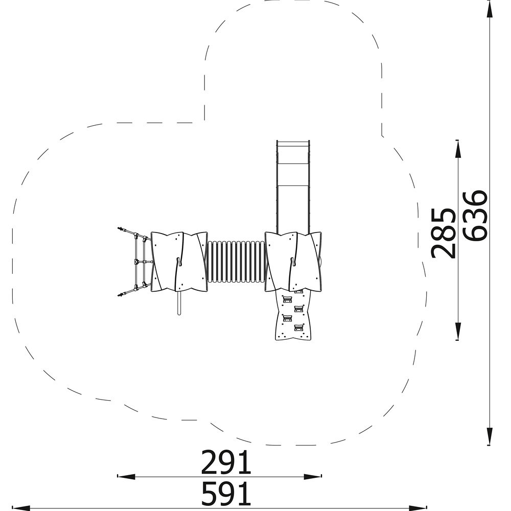 Doppel-Spielturm mit Tunnel, Kletterwand und Rutsche – Urbi H Set 4 - 60004EPZ TV