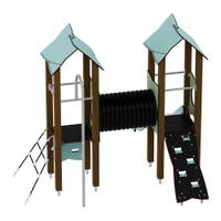 Doppel-Spielturm mit Tunnel, Kletterwand und Rutsche - Urbi H Set 4 – Bild 7