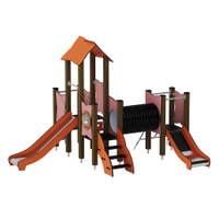 Doppel-Spielturm mit zwei Rutschen, Tunnel und Kletterrampe – Urbi H Set 5 - NV60005EPZ A b 25