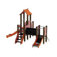 Doppel-Spielturm mit zwei Rutschen, Tunnel und Kletterrampe - Urbi H Set 5 – Bild 24