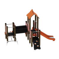 Doppel-Spielturm mit zwei Rutschen, Tunnel und Kletterrampe - Urbi H Set 5 – Bild 23