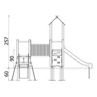 Doppel-Spielturm mit zwei Rutschen, Tunnel und Kletterrampe - Urbi H Set 5 – Bild 20