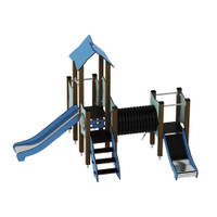 Doppel-Spielturm mit zwei Rutschen, Tunnel und Kletterrampe - Urbi H Set 5 – Bild 18