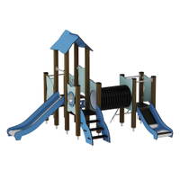 Doppel-Spielturm mit zwei Rutschen, Tunnel und Kletterrampe - Urbi H Set 5 – Bild 17