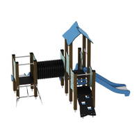 Doppel-Spielturm mit zwei Rutschen, Tunnel und Kletterrampe - Urbi H Set 5 – Bild 15