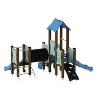 Doppel-Spielturm mit zwei Rutschen, Tunnel und Kletterrampe - Urbi H Set 5 – Bild 14