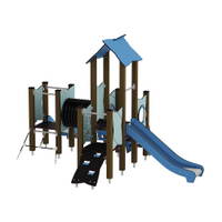 Doppel-Spielturm mit zwei Rutschen, Tunnel und Kletterrampe - Urbi H Set 5 – Bild 13
