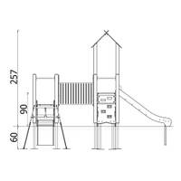 Doppel-Spielturm mit zwei Rutschen, Tunnel und Kletterrampe - Urbi H Set 5 – Bild 12