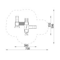 Doppel-Spielturm mit zwei Rutschen, Tunnel und Kletterrampe - Urbi H Set 5 – Bild 11