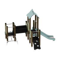Doppel-Spielturm mit zwei Rutschen, Tunnel und Kletterrampe - Urbi H Set 5 – Bild 7
