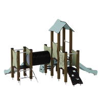 Doppel-Spielturm mit zwei Rutschen, Tunnel und Kletterrampe - Urbi H Set 5 – Bild 6