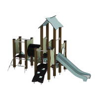Doppel-Spielturm mit zwei Rutschen, Tunnel und Kletterrampe - Urbi H Set 5 – Bild 5