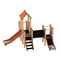 Doppel-Spielturm aus Metall mit zwei Rutschen, Tunnel und Kletterrampe – Urbi Me Set 5 - NV60005MP A a 25