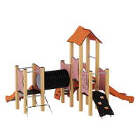Doppel-Spielturm aus Metall mit zwei Rutschen, Tunnel und Kletterrampe - Urbi Me Set 5 – Bild 21