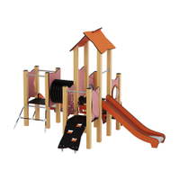 Doppel-Spielturm aus Metall mit zwei Rutschen, Tunnel und Kletterrampe - Urbi Me Set 5 – Bild 20