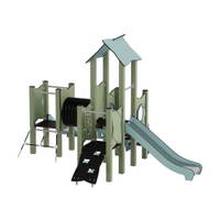 Doppel-Spielturm aus Metall mit zwei Rutschen, Tunnel und Kletterrampe - Urbi Me Set 5 – Bild 5