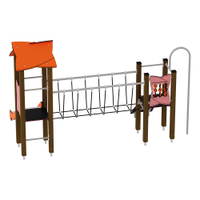 Doppel-Spielturm mit Seilbrücke, Rutsche und Feuerwehrstange - Urbi H Set 6 – Bild 22