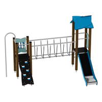 Doppel-Spielturm mit Seilbrücke, Rutsche und Feuerwehrstange - Urbi H Set 6 – Bild 17