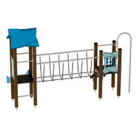 Doppel-Spielturm mit Seilbrücke, Rutsche und Feuerwehrstange - Urbi H Set 6 – Bild 14