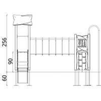 Doppel-Spielturm mit Seilbrücke, Rutsche und Feuerwehrstange - Urbi H Set 6 – Bild 11