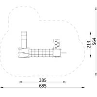 Doppel-Spielturm mit Seilbrücke, Rutsche und Feuerwehrstange - Urbi H Set 6 – Bild 10