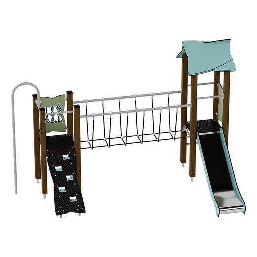 NV60006EPZ-C_a_25 Doppel-Spielturm mit Seilbrücke, Rutsche und Feuerwehrstange – Urbi H Set 6 - NV60006EPZ C a 25