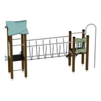 Doppel-Spielturm mit Seilbrücke, Rutsche und Feuerwehrstange - Urbi H Set 6 – Bild 7