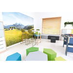 Sitzgruppe Ogi W, weiß mit 4 Hockern, olivgrün - ZEST6143 r 24