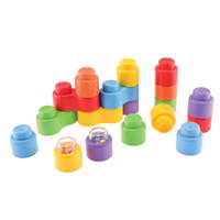Steckbausteine, Momy Soft, 18 Teile, Set mit Rasseln - 023334 a 25