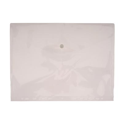 Perforierte Dokumententasche mit Druckknopf, A4, transparent