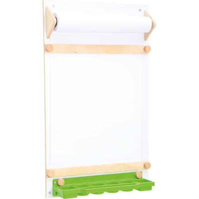 Wandstaffelei mit Papierrolle