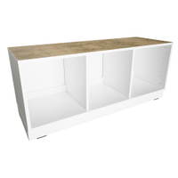 Quadro – Flüsterschrank S mit 2 Mittelwänden, B 116, auf Sockel – Linoleum beige - 098975W 1 a 25