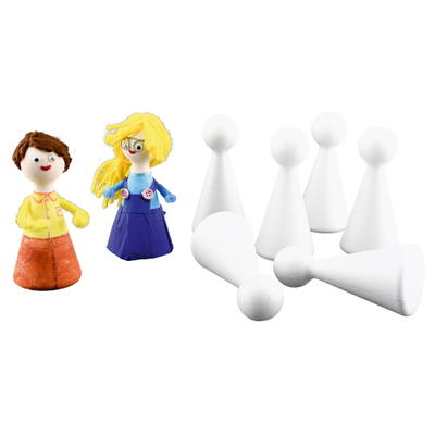 Styropor-Puppen-Rohlinge, 8 Stück, H 15 cm