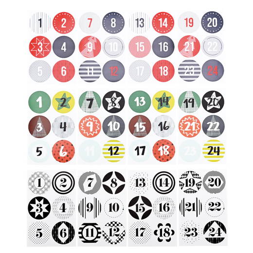 300573_a_24 Adventskalender-Sticker, 3 Designs - 300573 a 24