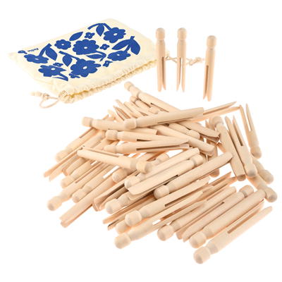 Retro-Holzklammern, 50 Stück